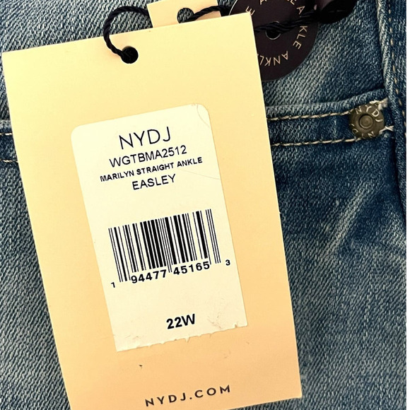 NYDJ NWT Marilyn Straight Ankle Jeans in Easley Plus Size 22W - Picture 11 of 16